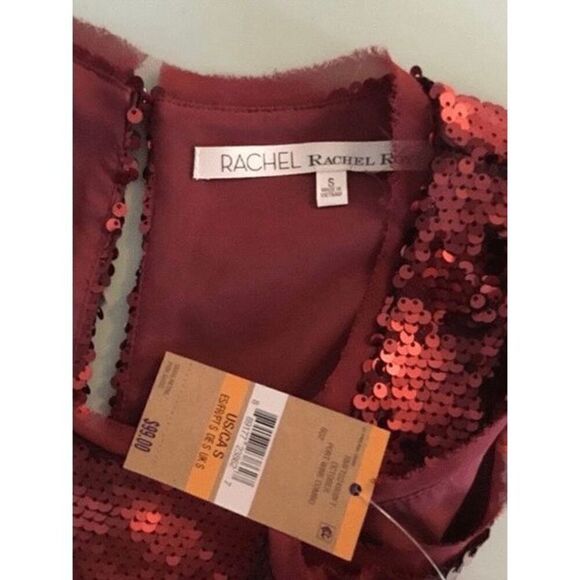 NEW Rachel Rachel Roy Womens Small Red Sequinned Sleeveless Top - Picture 6 of 6
